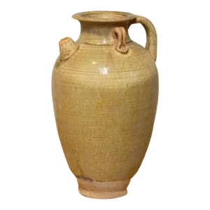 Vintage Yellow Brown Glazed Pot