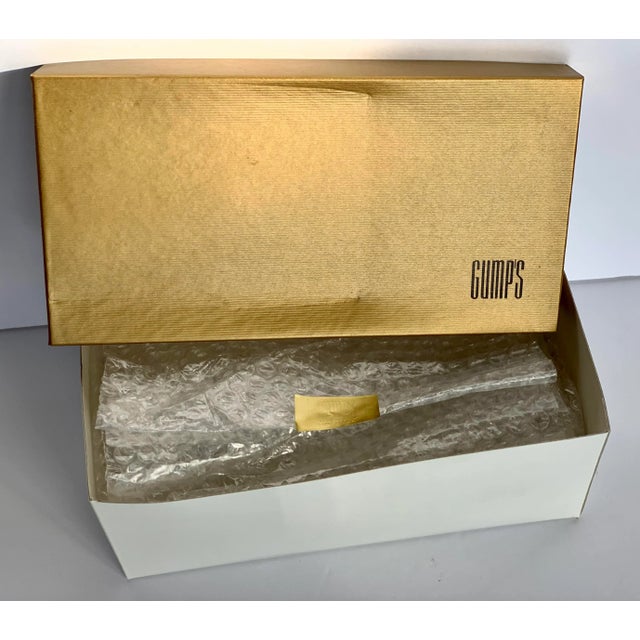 Transparent Crystal Vase Made in Italy for Gump's, Original Box, in the Style of Baccarat For Sale - Image 8 of 11