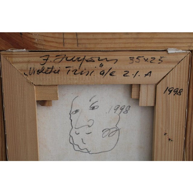 Juris Jurjans, Purple Irises, 1998, Oil on Canvas For Sale - Image 9 of 10