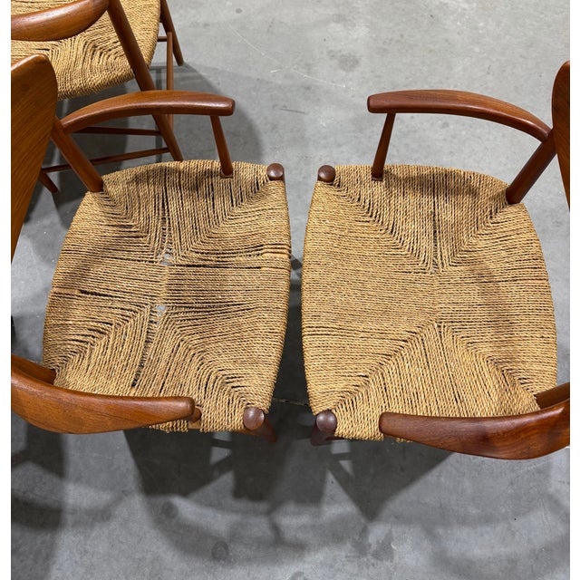 1950s Mid Century Danish Teak Dining Set Peter Hvidt and Orla Molgaard Nielsen for Soborg Mobelfabrik Attrb For Sale - Image 10 of 11