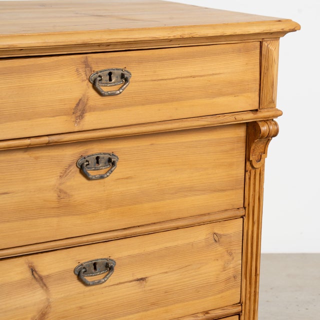 19th Century Danish Waxed Pine Chest of Four Drawers For Sale - Image 10 of 13
