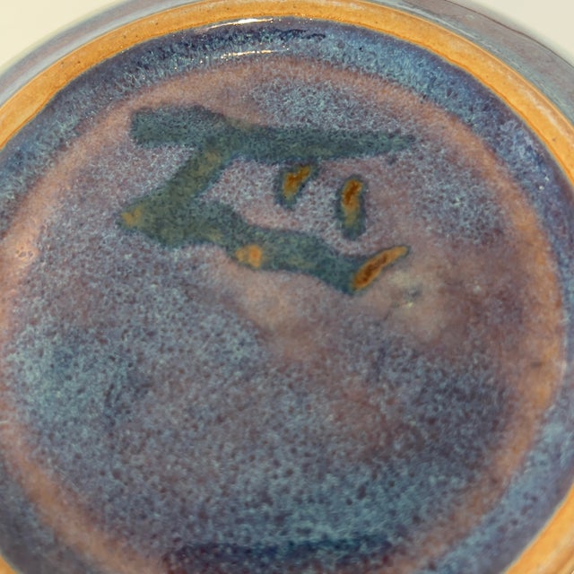 Vintage Studio Art Pottery Stoneware Seafoam Blue Dungeness Crab Signed Jeff Tinius Storm Lake Pottery Casserole Covered Dish For Sale - Image 11 of 14