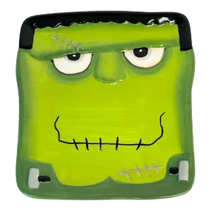 1980s Vintage Americana Whimsical Halloween Frankenstein Plate.