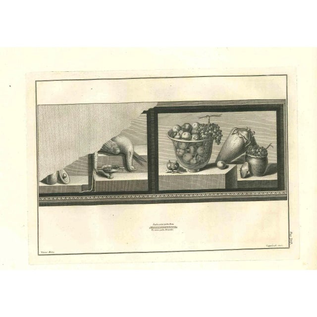 Ancient roman fresco, from the series "antiquities of herculaneum", is an original etching on paper realized by francesco...