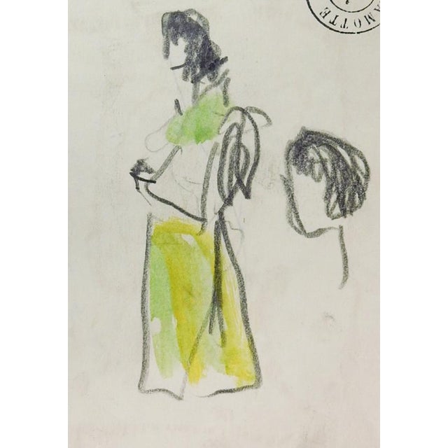 Early 20th Century Early 20th Century Portrait Studies of Tahitian Woman Watercolor Painting For Sale - Image 5 of 6