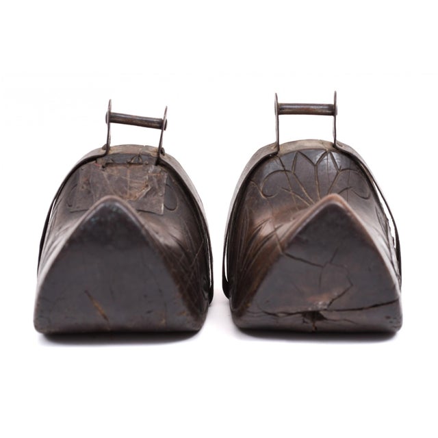 Spanish Antique Spanish Colonial Wooden Stirrups—A Pair For Sale - Image 3 of 6