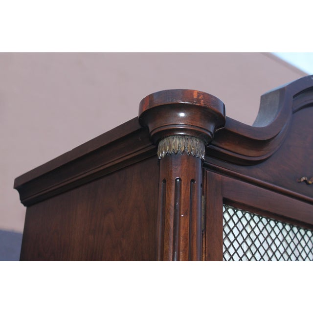 1940's Hollywood Regency Dark Walnut Tall Chiffoniers/ Tall Boys/ Bachelors Chests/ Dressers a - Pair For Sale - Image 10 of 12