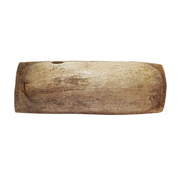 Vintage Tanzanian Hand-Carved Wooden Trough, Tribal Style, 1940 For Sale - Image 11 of 14