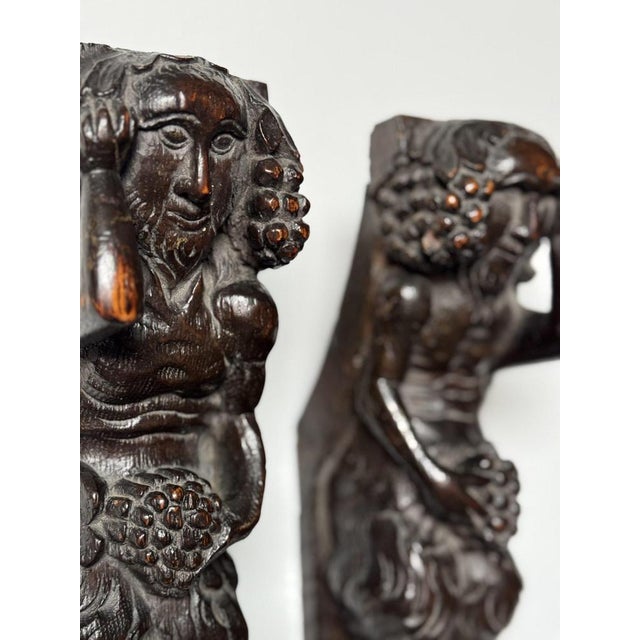 Hand-Carved Satyrs, 18th Century, Set of 2 For Sale - Image 9 of 12