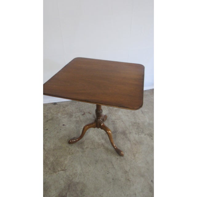 Item: Kittinger Table Details: Rare Tilt Top Table Great Designer Look/Quality Piece Nice Base Signed Kittinger Mahogany...