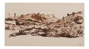 1959 After Delacroix "The Walls of Tangier", Vintage Hungarian Monochrome Print