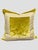 Shabby Chic Yellow Velvet & Embroidered Tape Throw Pillow Pair For Sale - Image 3 of 7