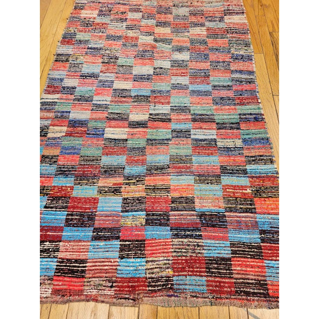 Vintage Moroccan Boucherouite Shag Rug, Handwoven Wool & Cotton, 5' X 8' For Sale - Image 4 of 12