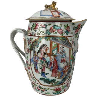 Early 19th Century Chinese Export Famille Rose Porcelain Cider Jug For Sale