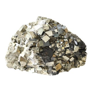 Antique Natural Cubic Pyrite and Quartz Cluster Weighing 7.5 LBS For Sale
