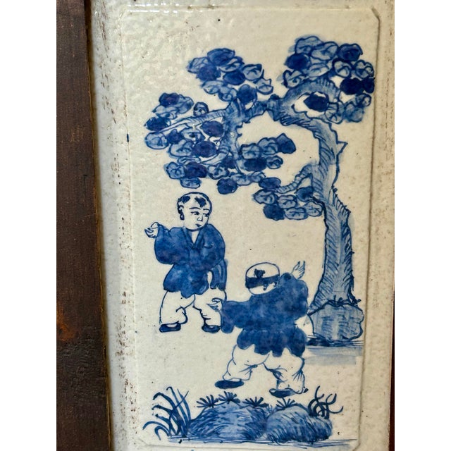 Chinese Pair Chinese Framed Tiles Panels For Sale - Image 3 of 9
