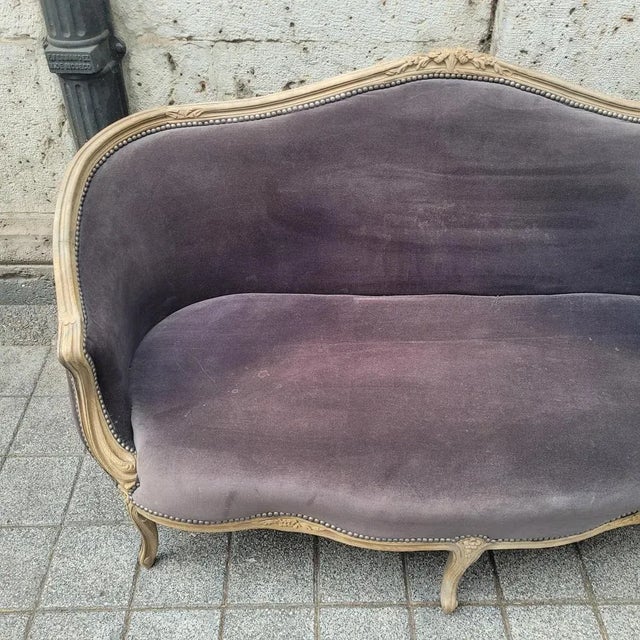 Napoleon III Corbeille Sofa in Grey Oak, France, 1990s For Sale - Image 6 of 18