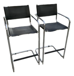 Set of Mid-Century Tubular Bar Stools