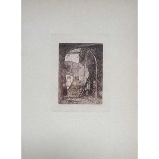 Luca Beltrami - Lombard Farmhouse - Original Etching on Cardboard - 1877 For Sale