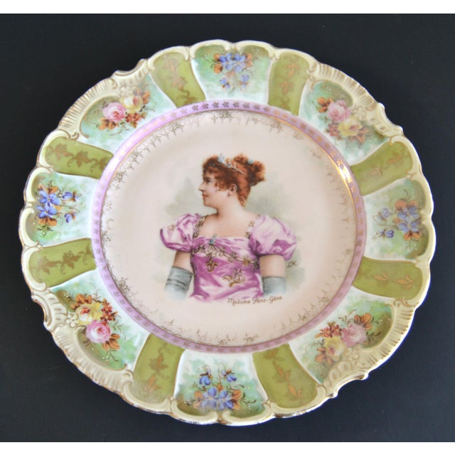 Early 20th Century French Porcelain Portrait Plate Madame Sans-Gene For Sale - Image 10 of 10