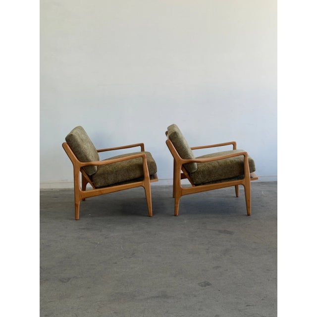 Green Made to Order Sculptural Loungers -Pair - Alder For Sale - Image 8 of 12