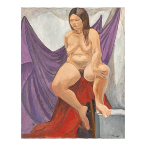 John Braden Seated Female Nude Oil on Canvas
