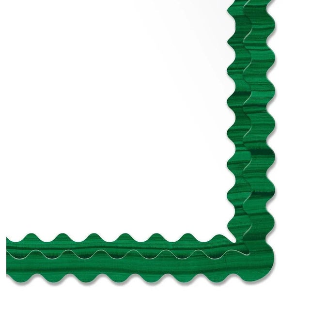 Contemporary Fleur Home x Chairish Carnival Chaos Square Mirror in Malachite, 30x30 For Sale - Image 3 of 3