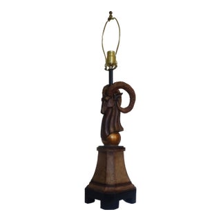 Maitland Smith Style Ramshead Lamp For Sale