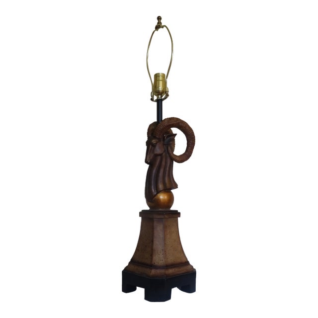 Maitland Smith Style Ramshead Lamp For Sale