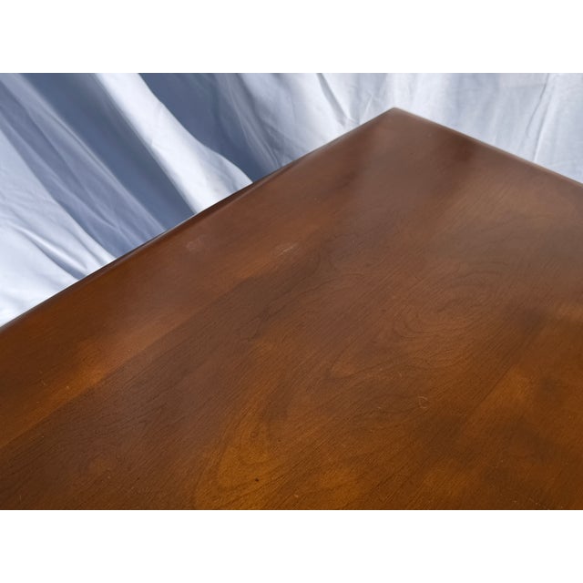 Wood Heywood Wakefield Pair of Side Tables Walnut Made 1959 For Sale - Image 7 of 13