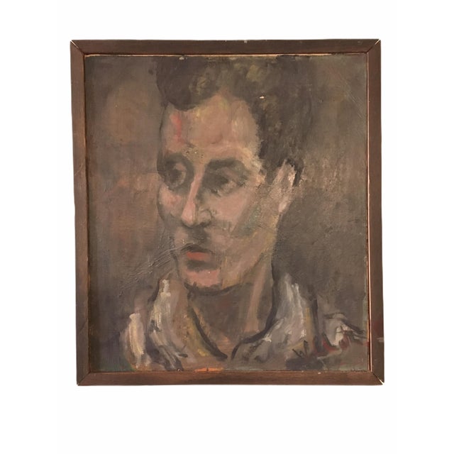 Vintage 1950s Oil on Canvas Portrait Painting by William Clutz For Sale - Image 12 of 12