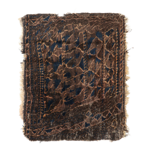 Antique Persian Baluch Rug in Indigo With Geometric Tribal Pattern | Rug & Kilim
