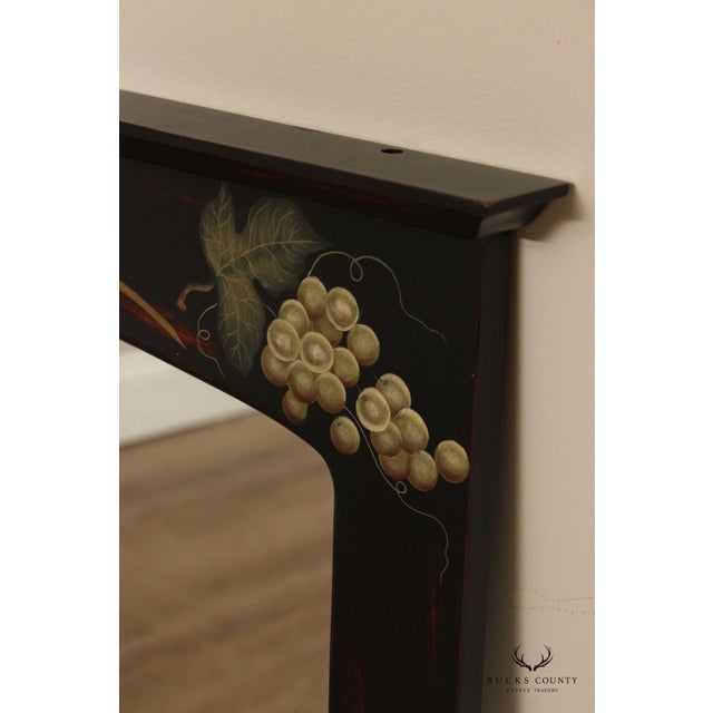 Painted Black Fruit Motif Wall Mirror For Sale - Image 10 of 13