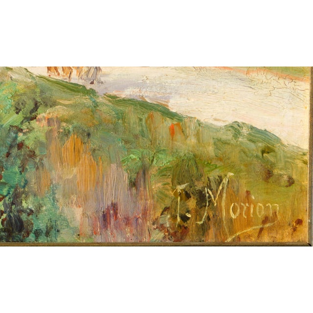 Vintage late 19th century French impressionist oil painting on board by Jacques Morion (1862-1904) good condition . signed...