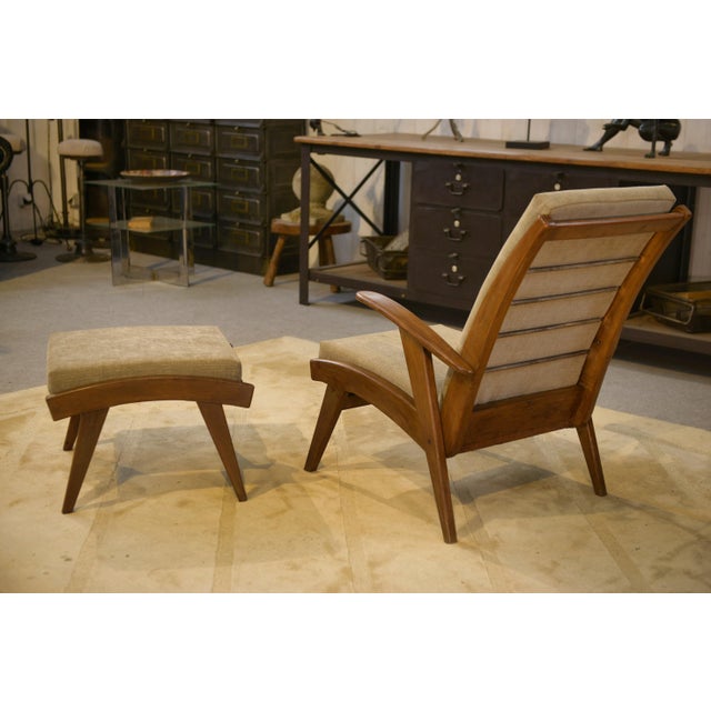 1960s Scandinavian Armchair and Ottomans, 1960s, Set of 3 For Sale - Image 5 of 16