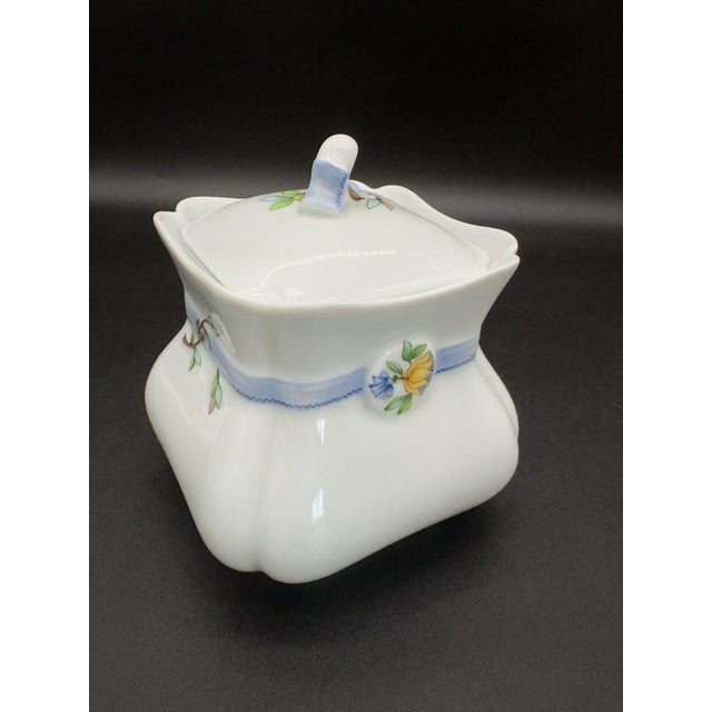 French Vintage Porcelain Haviland French Limoges Ribbon Jar For Sale - Image 3 of 9