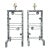 Vintage Large Postmodern Memphis Style Iron Table Lamps With Faux Verdigris Finish, Pair For Sale