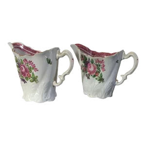 18th Century English George III Worcester Porcelain Cream Jugs - a Pair