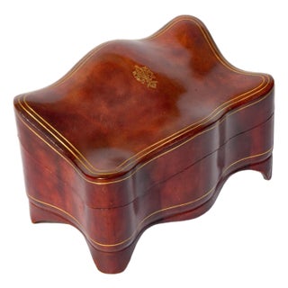 Fine Italian Bombe Serpentine Leather Box For Sale