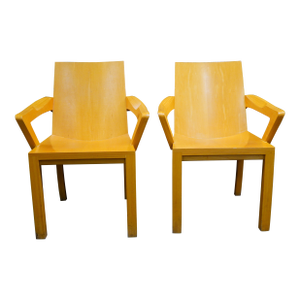Pair of Dakota Jackson Style Library Arm Chairs