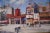 Moulin Rouge City Scene Oil Painting on Canvas 1940s-50s For Sale - Image 4 of 6
