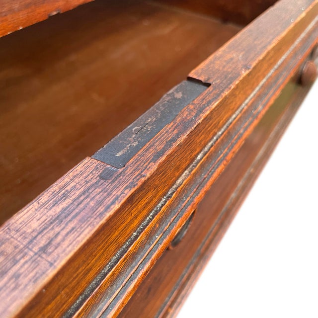 1800s Walnut Marble-Top Dresser With Carved Drawer Pulls For Sale - Image 10 of 12