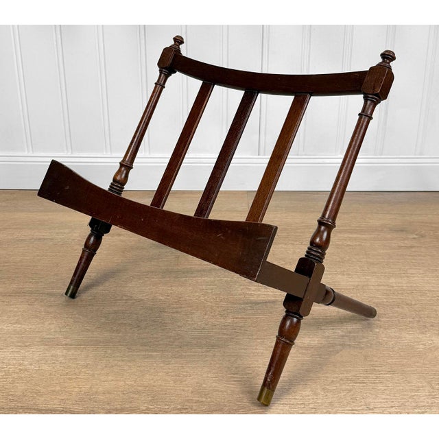 - Original 1940's English Traditional Magazine Rack (or Record Stand) - Solid Mahogany with an Original Deep Satin Finish...
