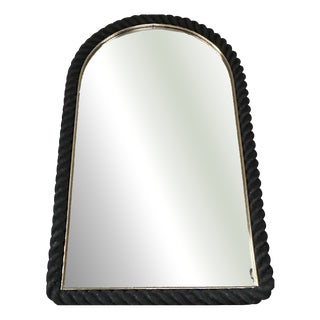 Vintage Black Rope Mirror, 1960s For Sale
