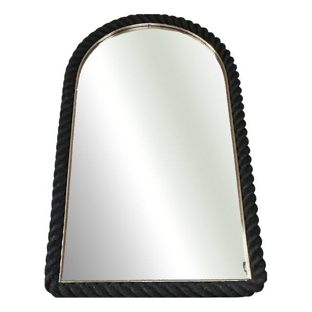 Vintage Black Rope Mirror, 1960s For Sale