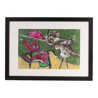 Abstract Mixed Media Painting by James L. Bruch For Sale