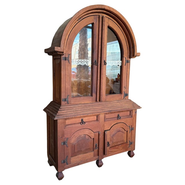 Early 20th Century Rustic Cabinet or Cupboard in Solid Oak with Glass Front For Sale - Image 15 of 18