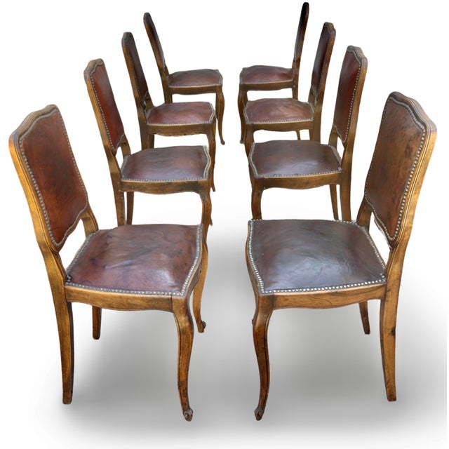 French Elegant Set of Eight French Louis XV Antique Dining Chairs From the Late 1800s For Sale - Image 3 of 11