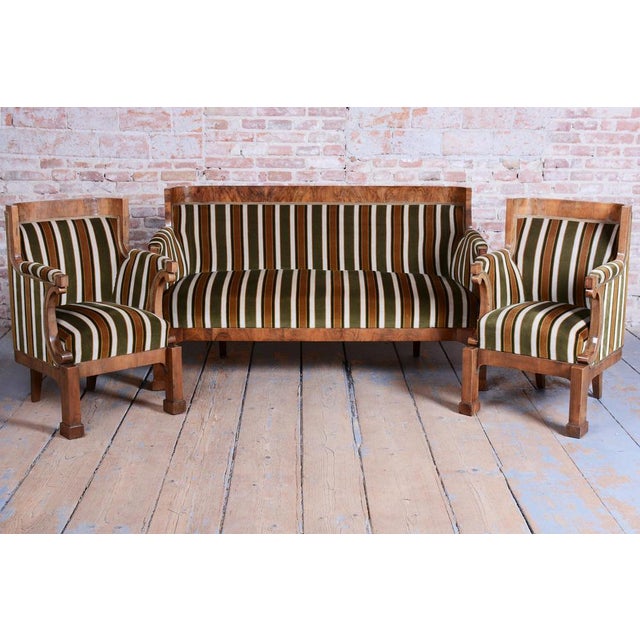 Biedermeier Seating Set in Walnut, 1830s, Set of 3 For Sale - Image 3 of 18