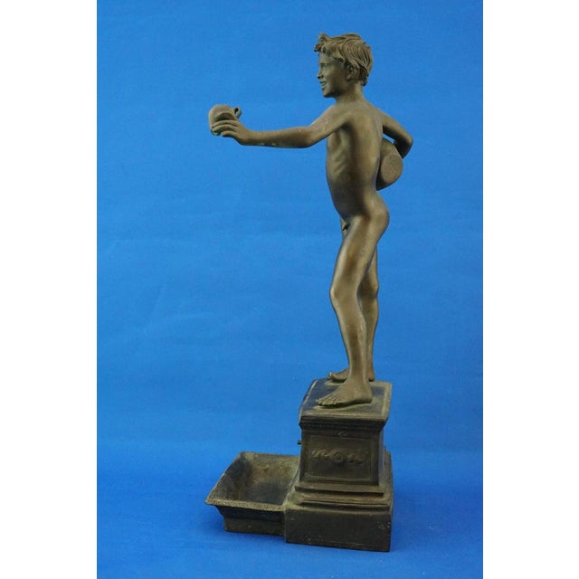 Metal Vincenzo Gemito, Art Nouveau Nude Sculpture of Water Carrier with a Fountain, Late 1800s, Bronze For Sale - Image 7 of 18